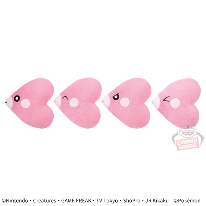 Pokemon Luvdisc Various Faces Love Skull Plush - 4 Inches