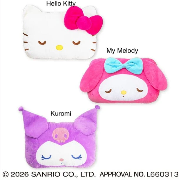 Sanrio Characters Kadomaru Cushion - Hello Kitty, My Melody and Kuromi (22 inches) - Image 2