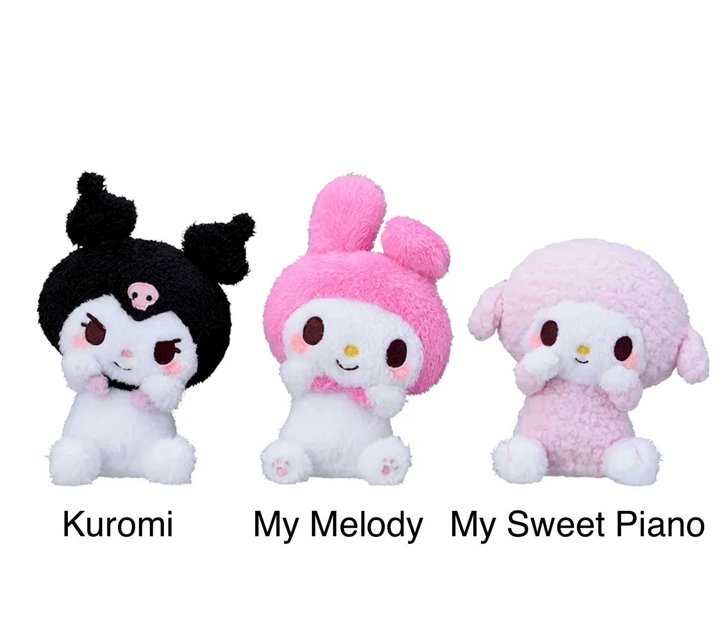 Sanrio Characters Kuromi Hyokopyoko Plush Toy - My Melody, Kuromi and My Sweet Piano (6 Inches) - Image 2