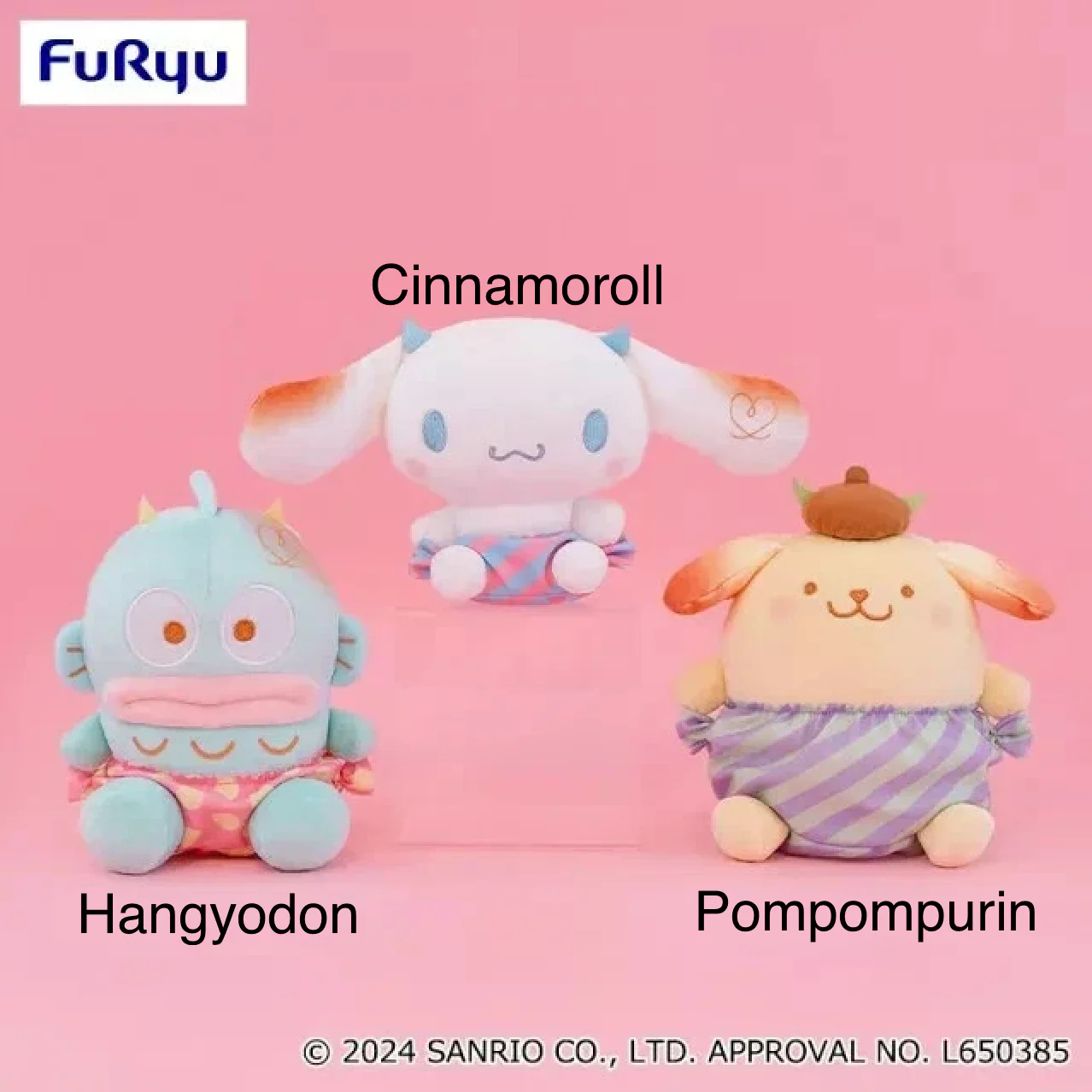 Sanrio Characters Marshumarumu Candy Diaper Plush - Cinnamoroll, Hangyodon and Pompompurin (9 Inches) - Image 2