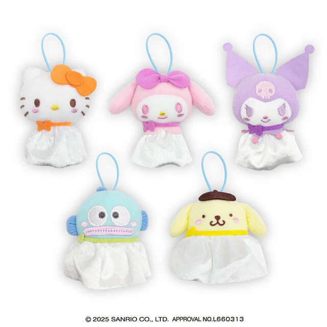 Sanrio Characters Teru Teru Mascot - Hello Kitty, My Melody, Kuromi, Pompompurin and Hangyodon (3 Inches)
