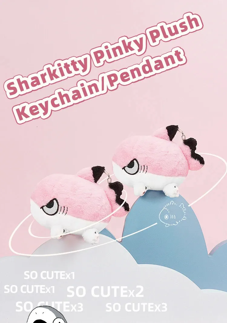 Sharkitty Plush Keychain - Pinky (5 Inches) - Image 6